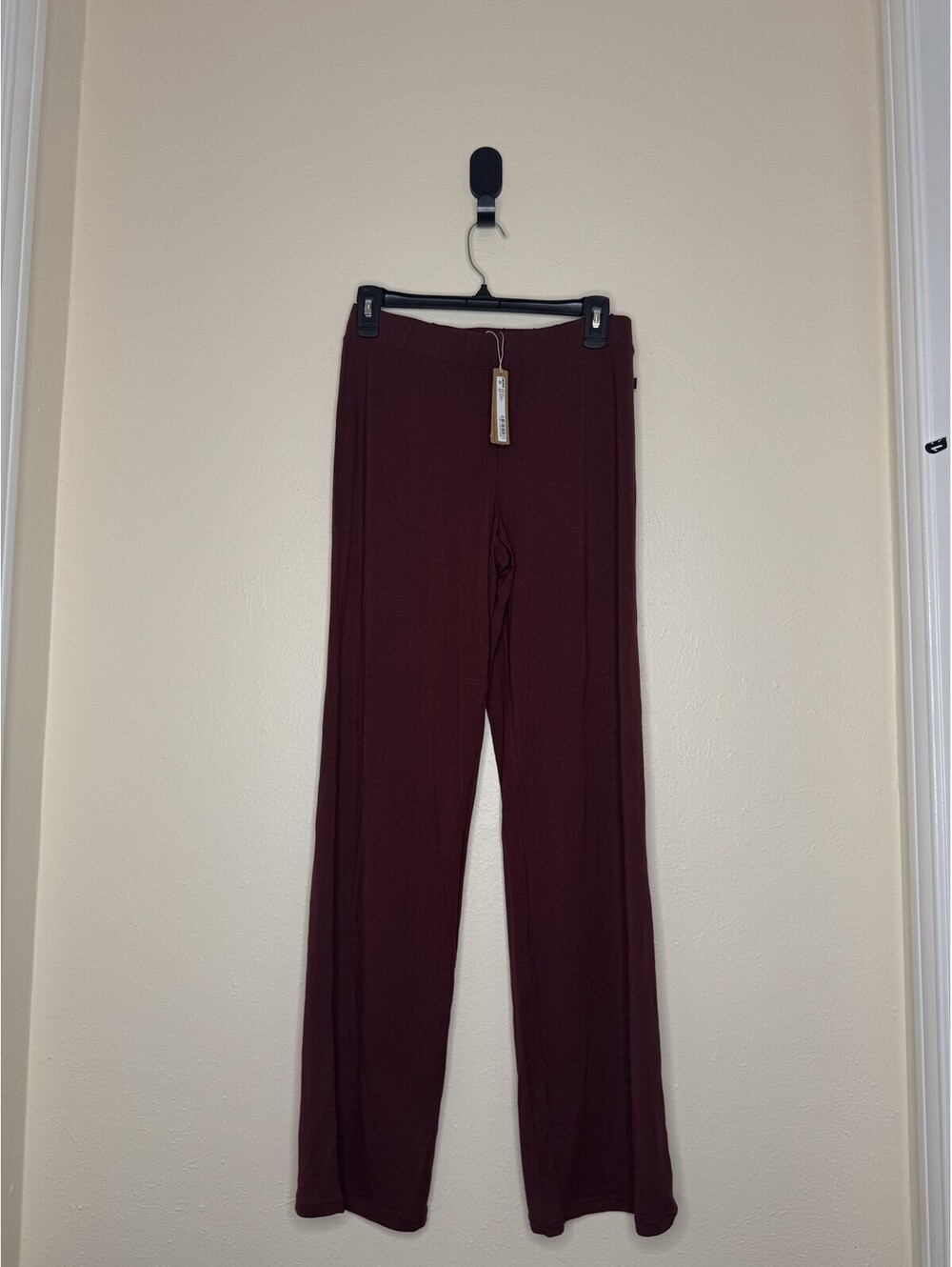 SKIMS Long Sleep Pajama Set Oxblood Purple Women's Size S NWT